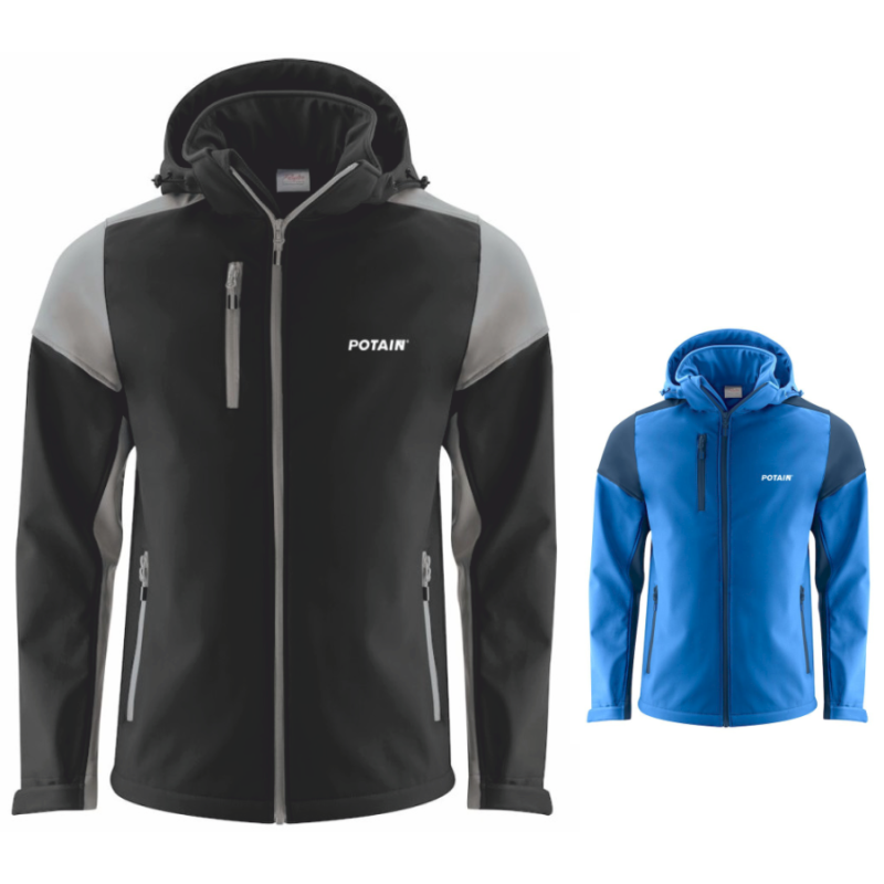 Veste softshell homme bicolore avec capuche amovible