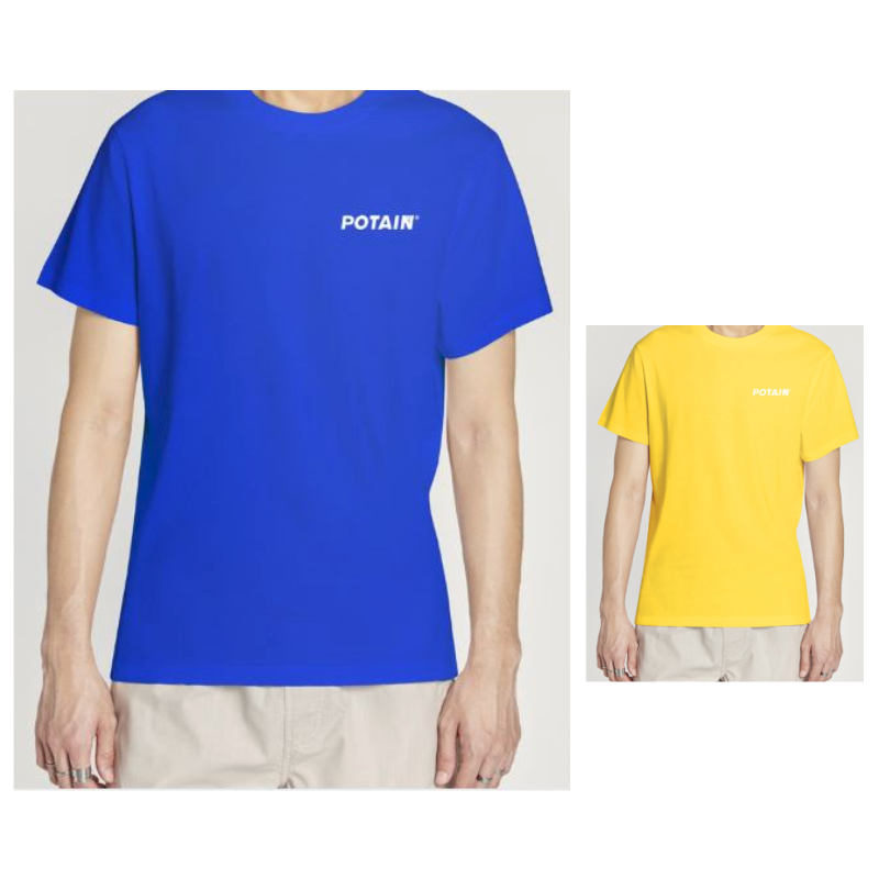 Tee shirt jaune / bleu roi